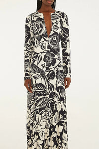 Cashews And Birds Midi Dress - White