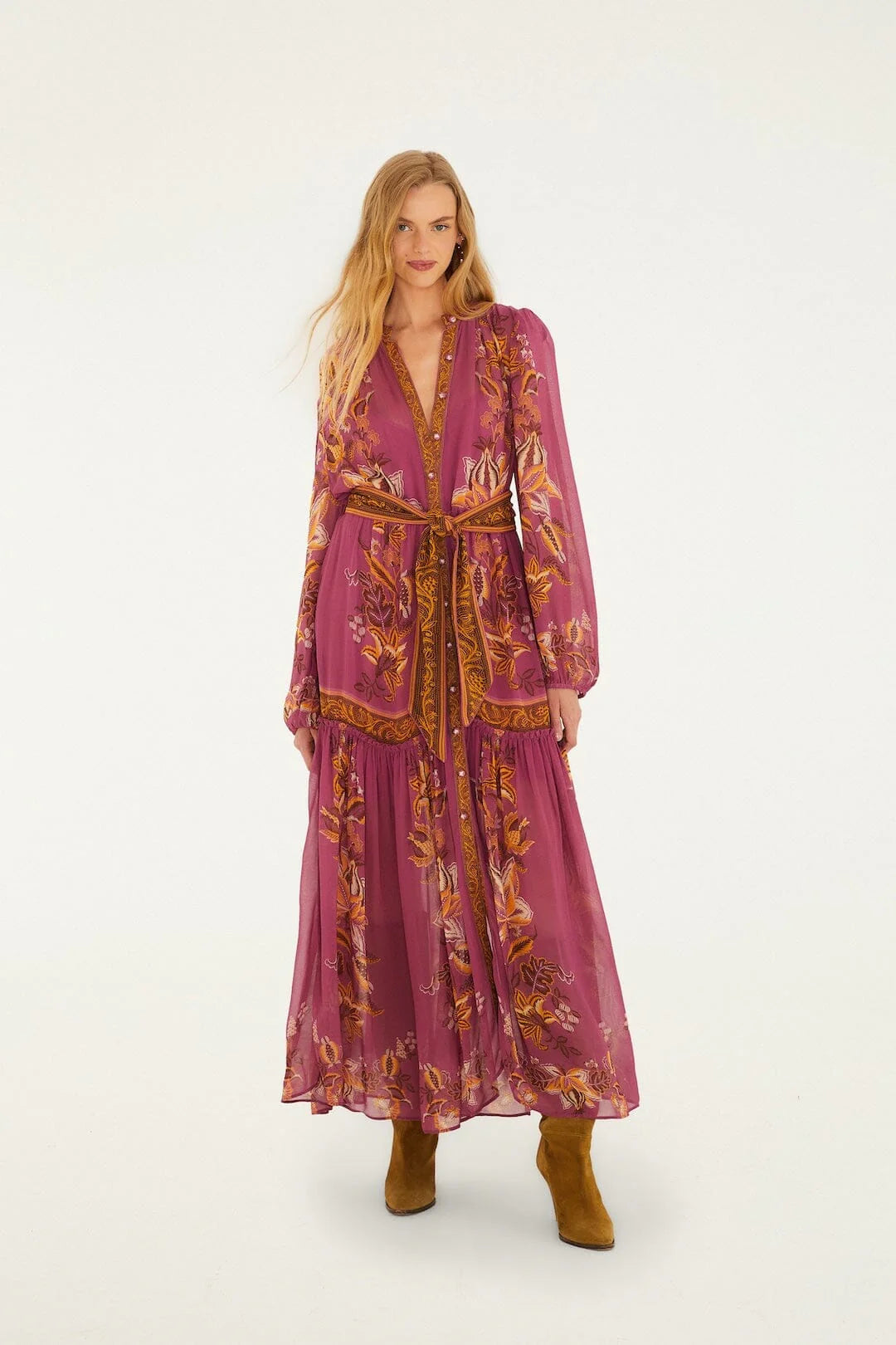 DIFFUSELY_Chintz Pink Robe longue - Chintz Pink