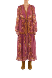 Delicate Chintz Midi Dress - Pink
