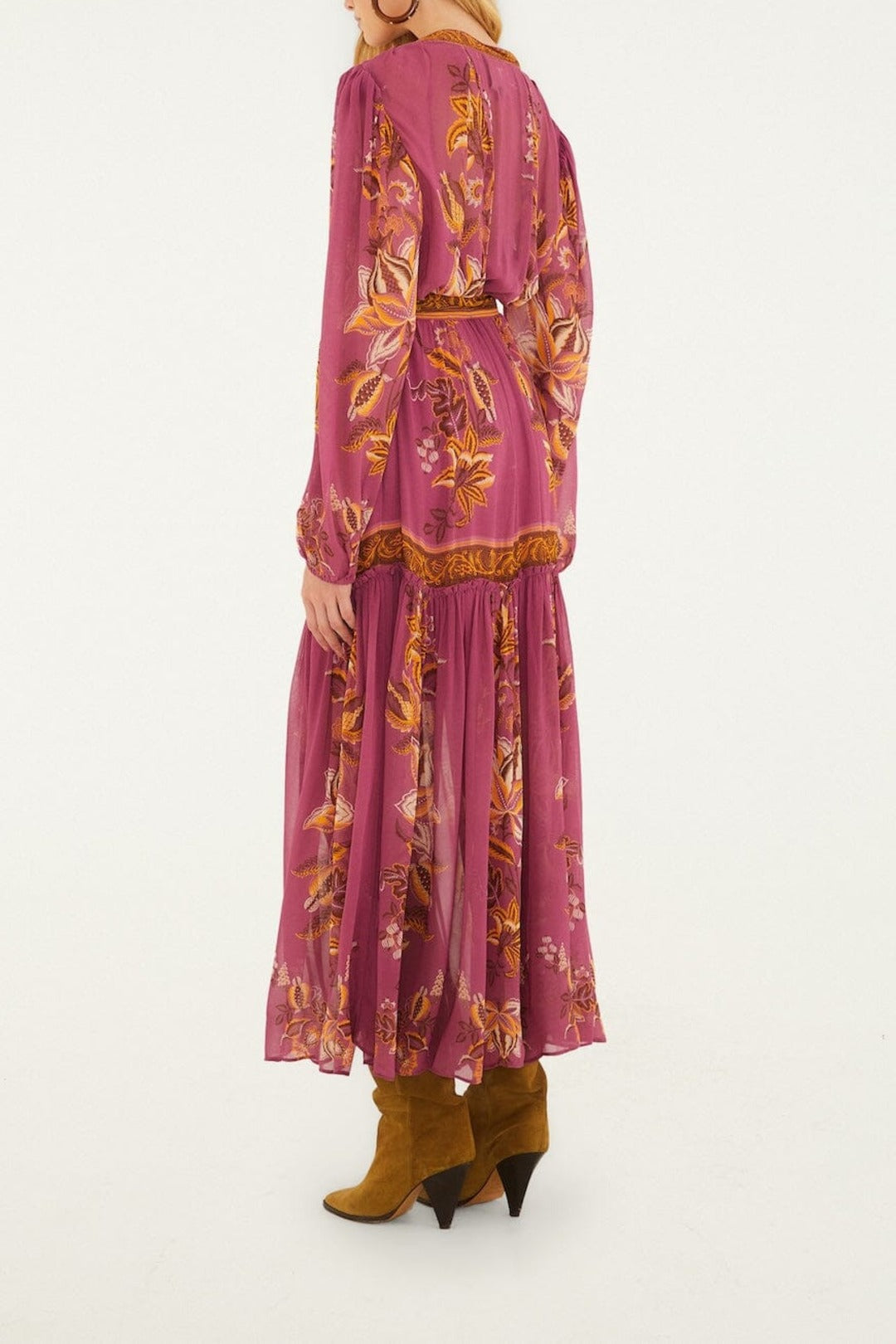 Delicate Chintz Midi Dress - Pink