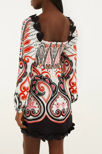Robe courte Graphic Ainika - Blanc