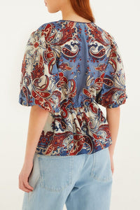 Blouse Paisley en coton - Beige
