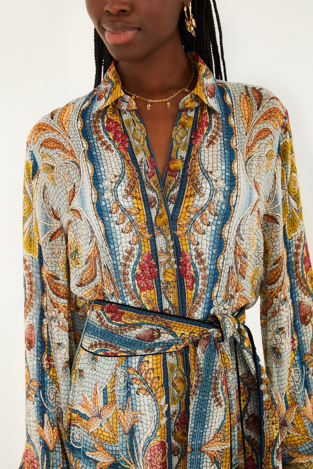 Mosaic Garden Soft Blue Robe courte - Mosaic Garden Soft Blue