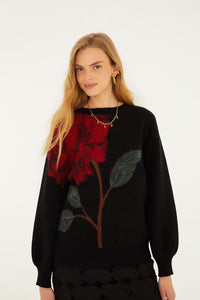 Rosalia Placed Black Cardigan - Rosalia Placed Black