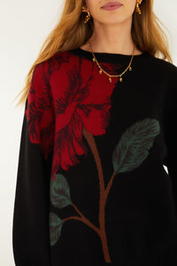 Rosalia Placed Black Cardigan - Rosalia Placed Black