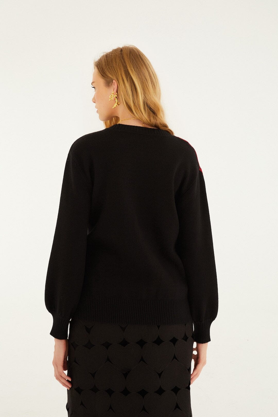Rosalia Placed Black Cardigan - Rosalia Placed Black