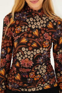 Blouse Lili imprimée - Noir