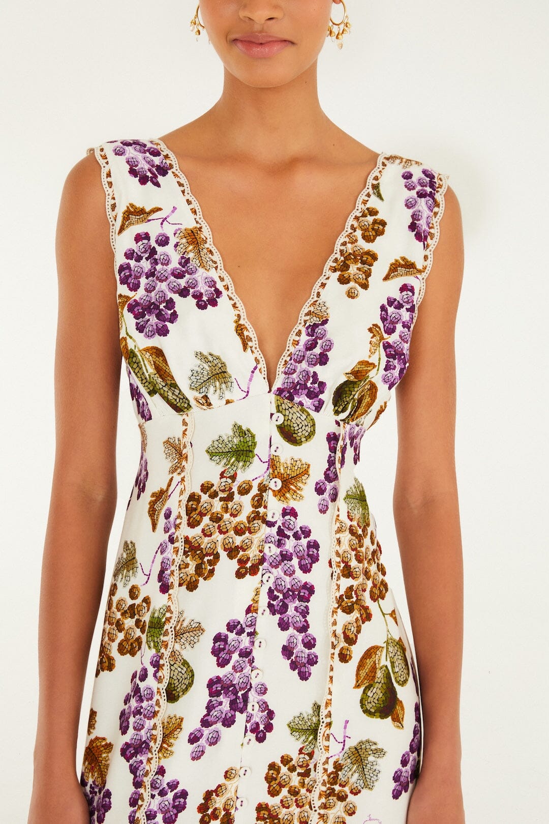 NEW_Grape Garden Cream Robes midi - Grape Garden Cream