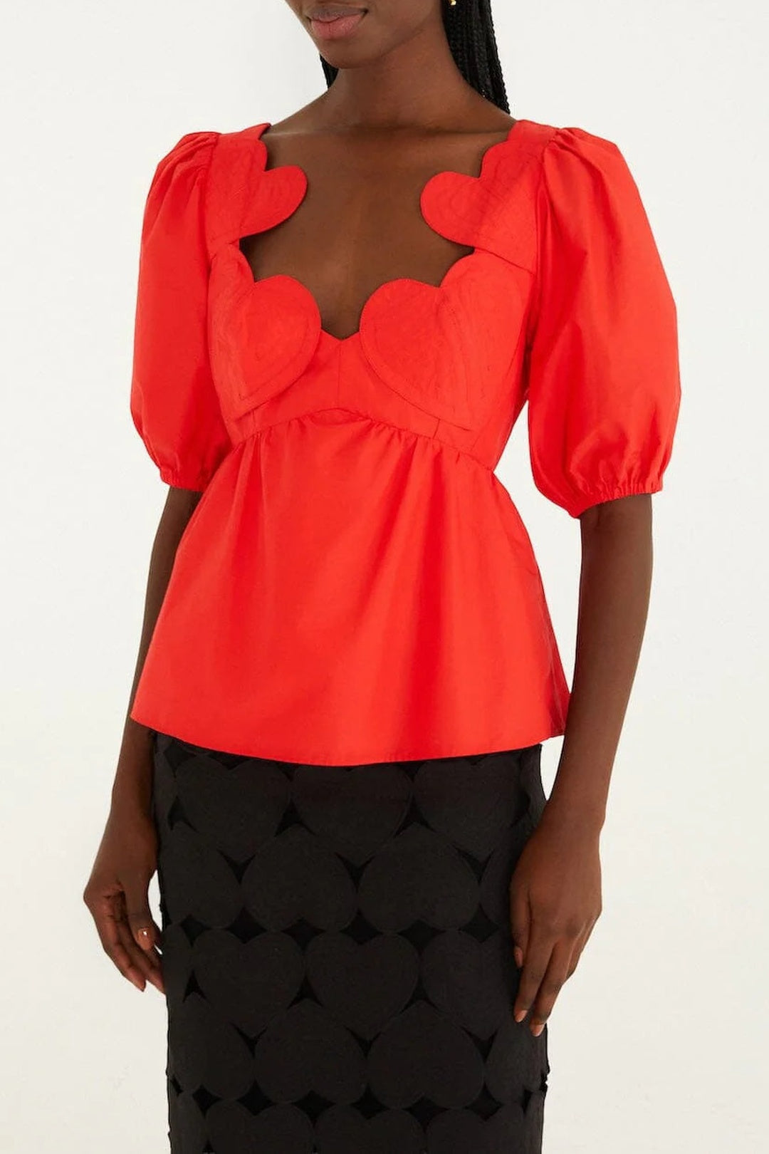 Heart cotton blouse - Red