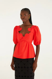 DIFFUSELY_Red Blouse - Red