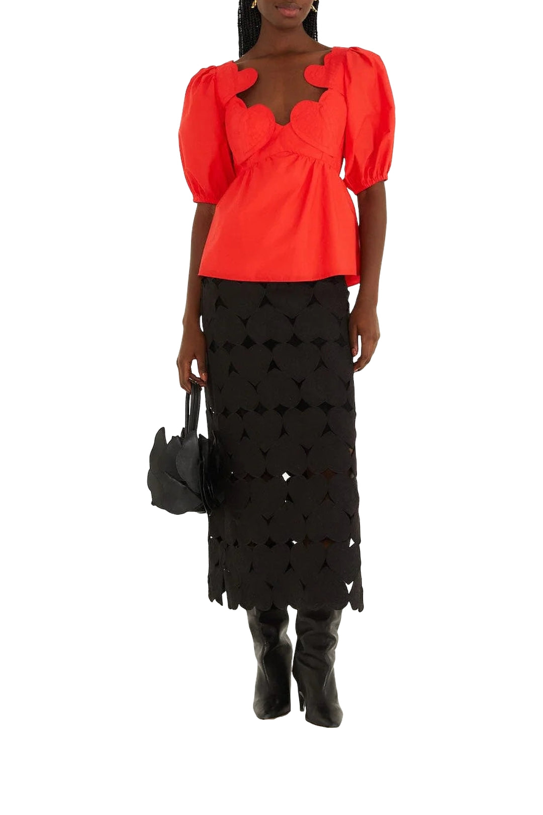 Blouse Heart en coton - Rouge