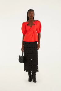 DIFFUSELY_Red Blouse - Red