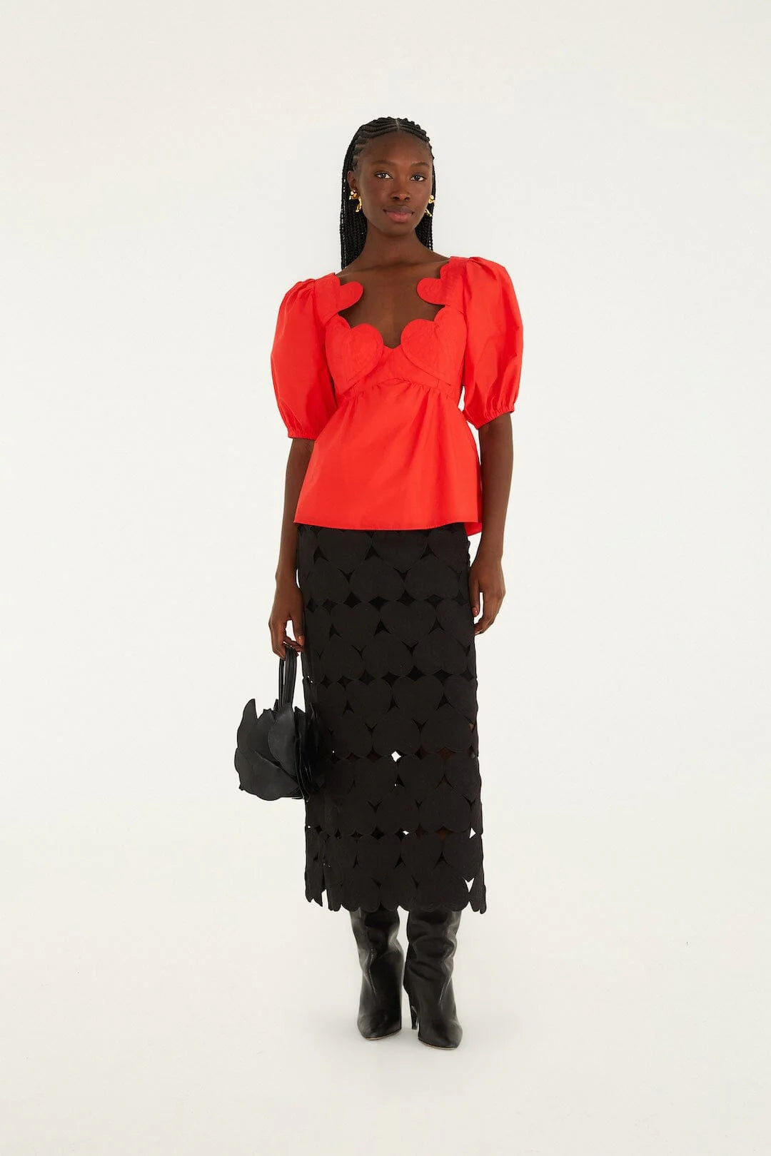 DIFFUSELY_Red Blouse - Red