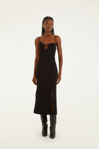 DIFFUSELY_Black Robe midi - Black