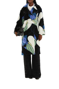 Manteau Lovely Anthurium en polaire - Noir