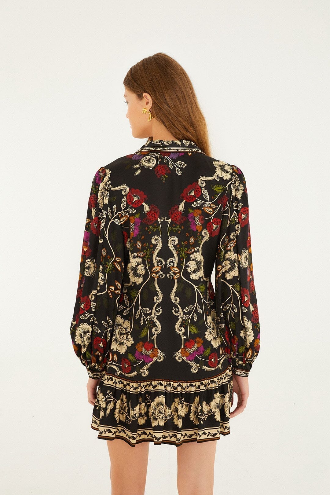 Rococo Flowers Black Robe courte - Rococo Flowers Black