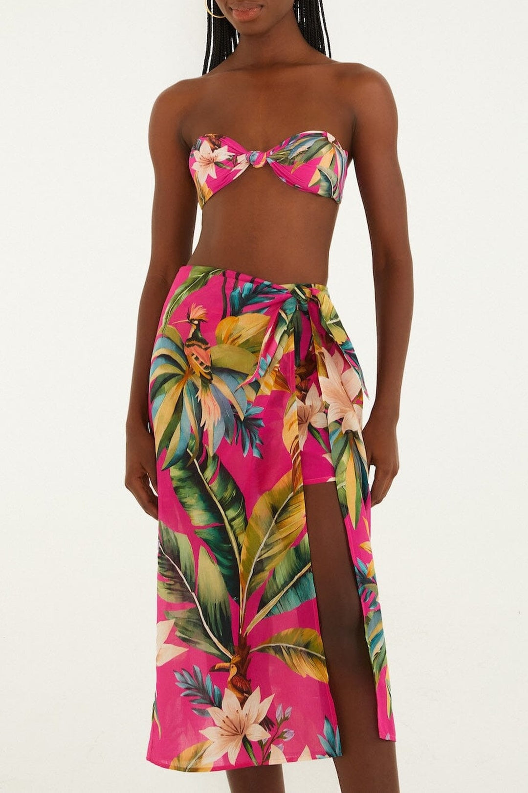 Tropicalia Midi Skirt - Beige