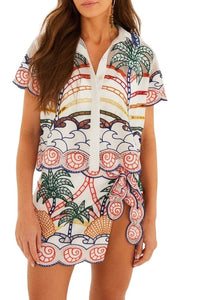 Jupe Tropical Graphic - Blanc