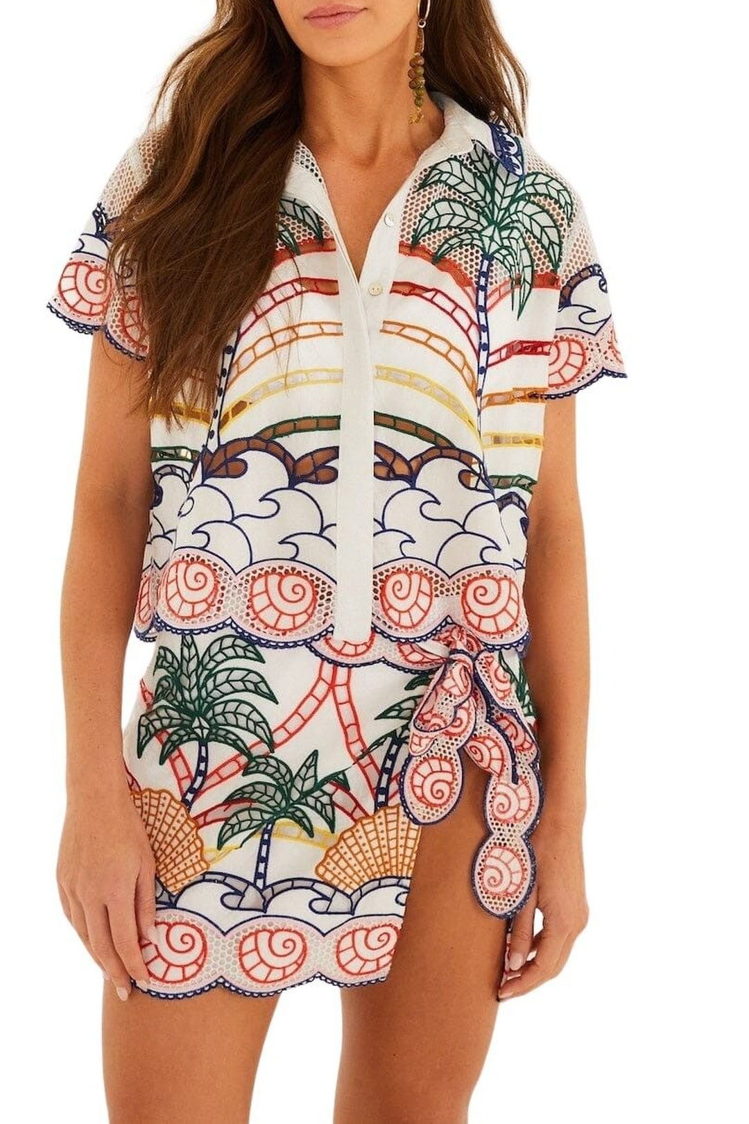 Jupe Tropical Graphic - Blanc