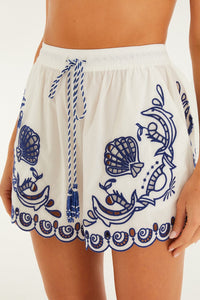 CHECK VUE_White Short Plage - White