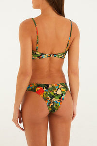 Bird Leaves bandeau bikini top - Beige