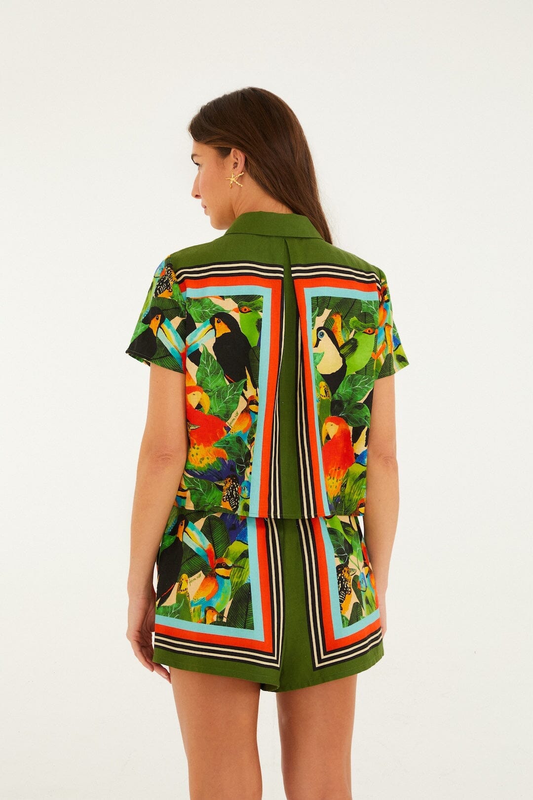 Bird Leaves Sand Chemise Plage - Bird Leaves Sand