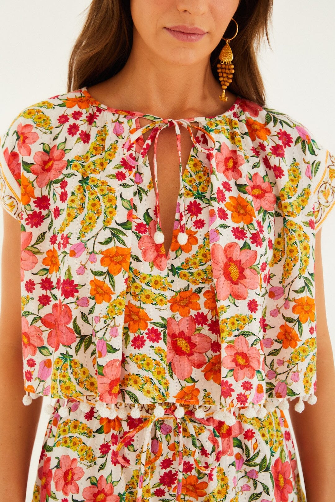 BanFlowers Off White Blouse Plage - BanFlowers Off White