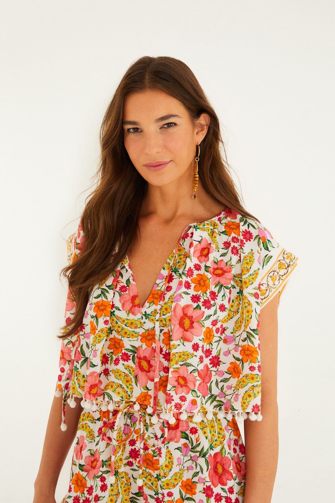 BanFlowers Off White Blouse Plage - BanFlowers Off White