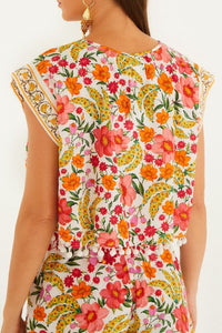 Blouse Banana Flowers - Blanc