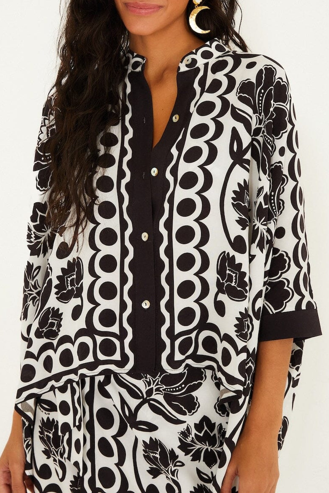 Floral Arabesque Shirt - White