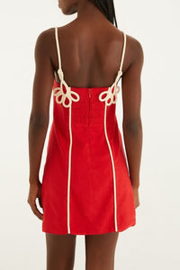 Short linen dress - Red