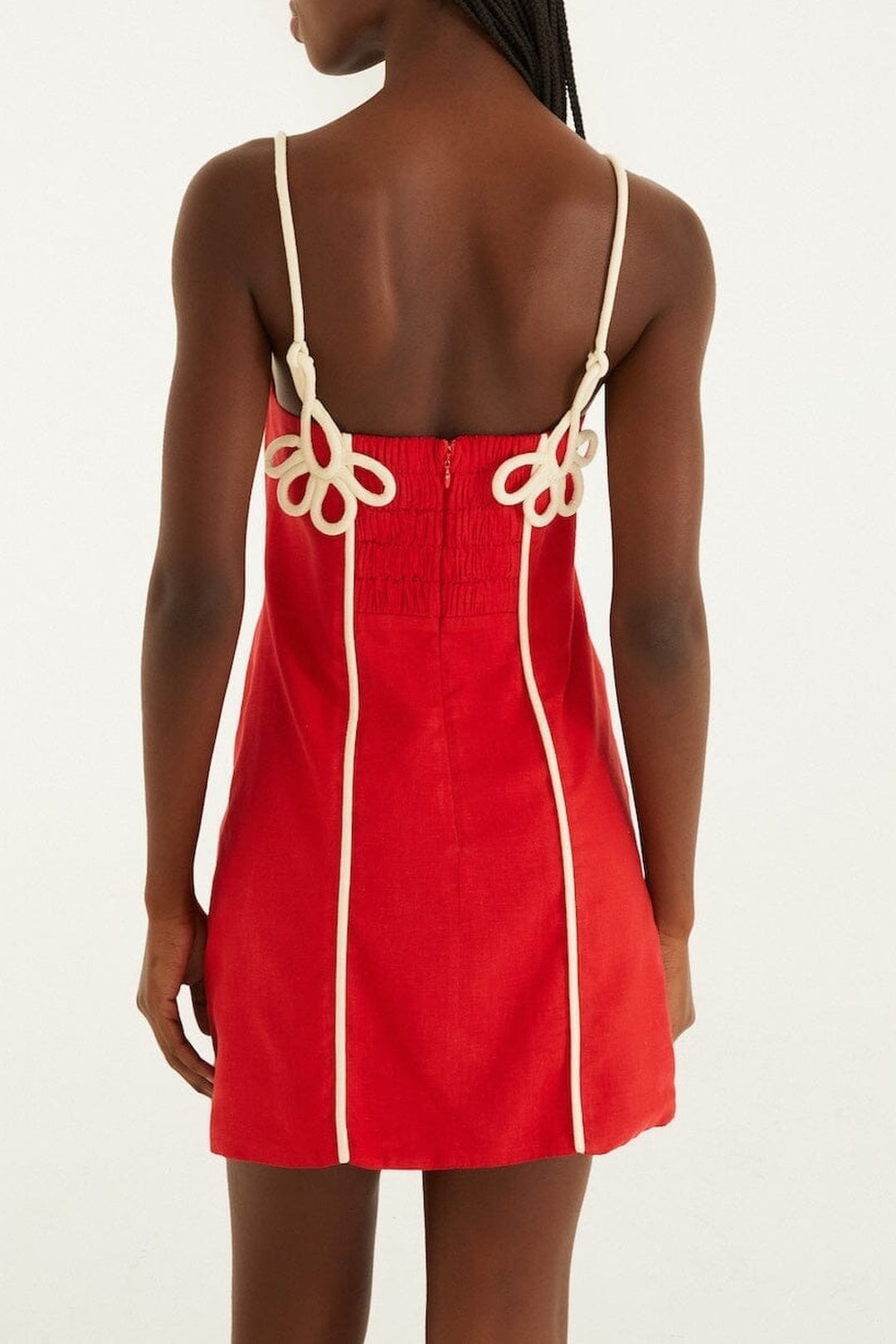 Short linen dress - Red