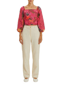 Leopard Flowers Pink Blouse - Leopard Flowers Pink