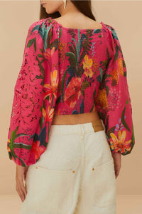Leopard Flowers Pink Blouse - Leopard Flowers Pink