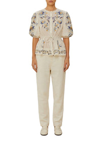 Blouse Mystic Lotus en coton - Blanc