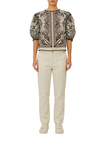 DJV_Monochrome Elegance Scarf Off White Chemises & Blouses - Monochrome Elegance Scarf Off White