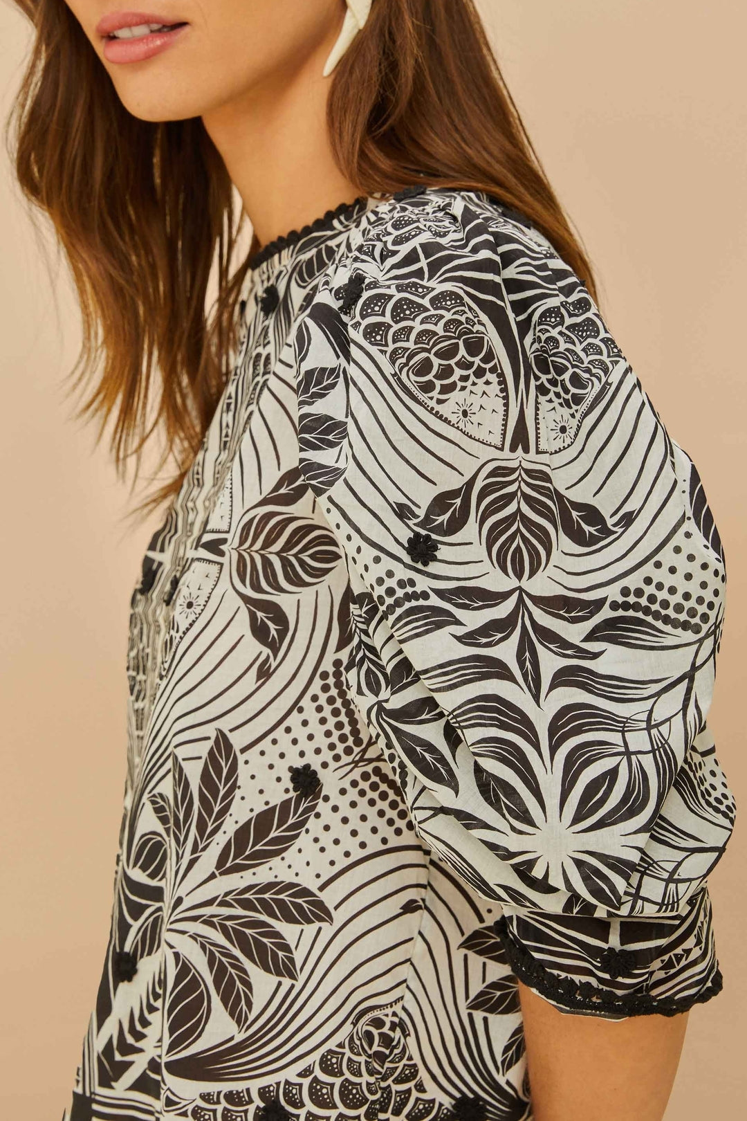 DJV_Monochrome Elegance Scarf Off White Chemises & Blouses - Monochrome Elegance Scarf Off White