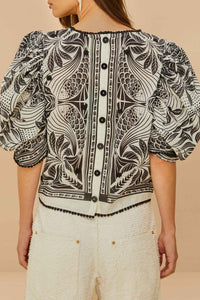 DJV_Monochrome Elegance Scarf Off White Chemises & Blouses - Monochrome Elegance Scarf Off White