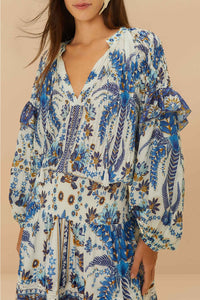 Blouse Ana Tapestry en coton - Bleu
