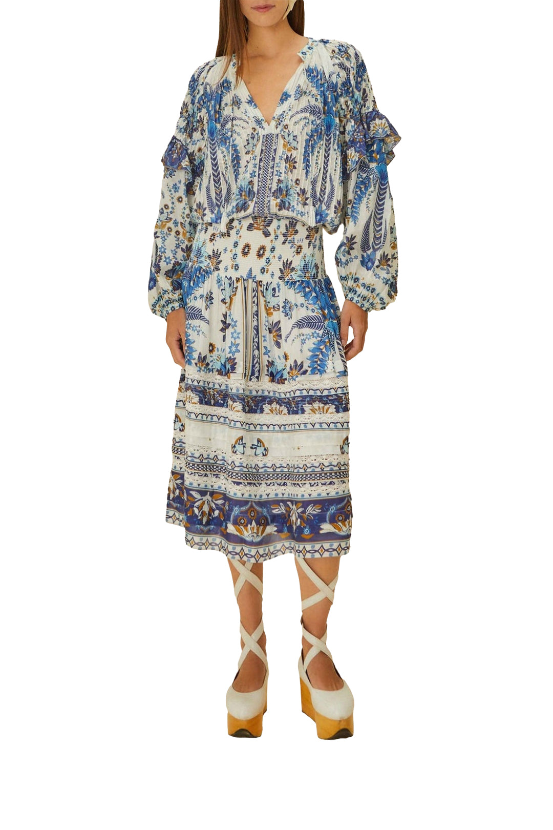 Blouse Ana Tapestry en coton - Bleu
