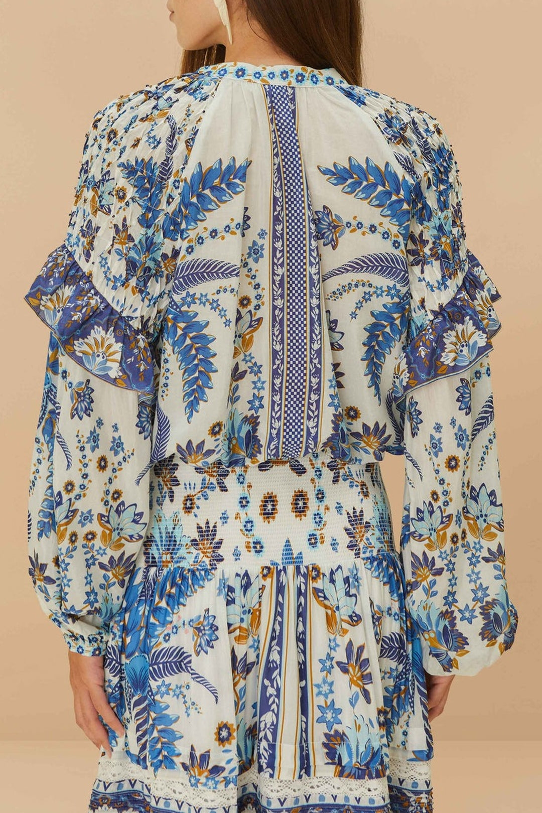 Blouse Ana Tapestry en coton - Bleu