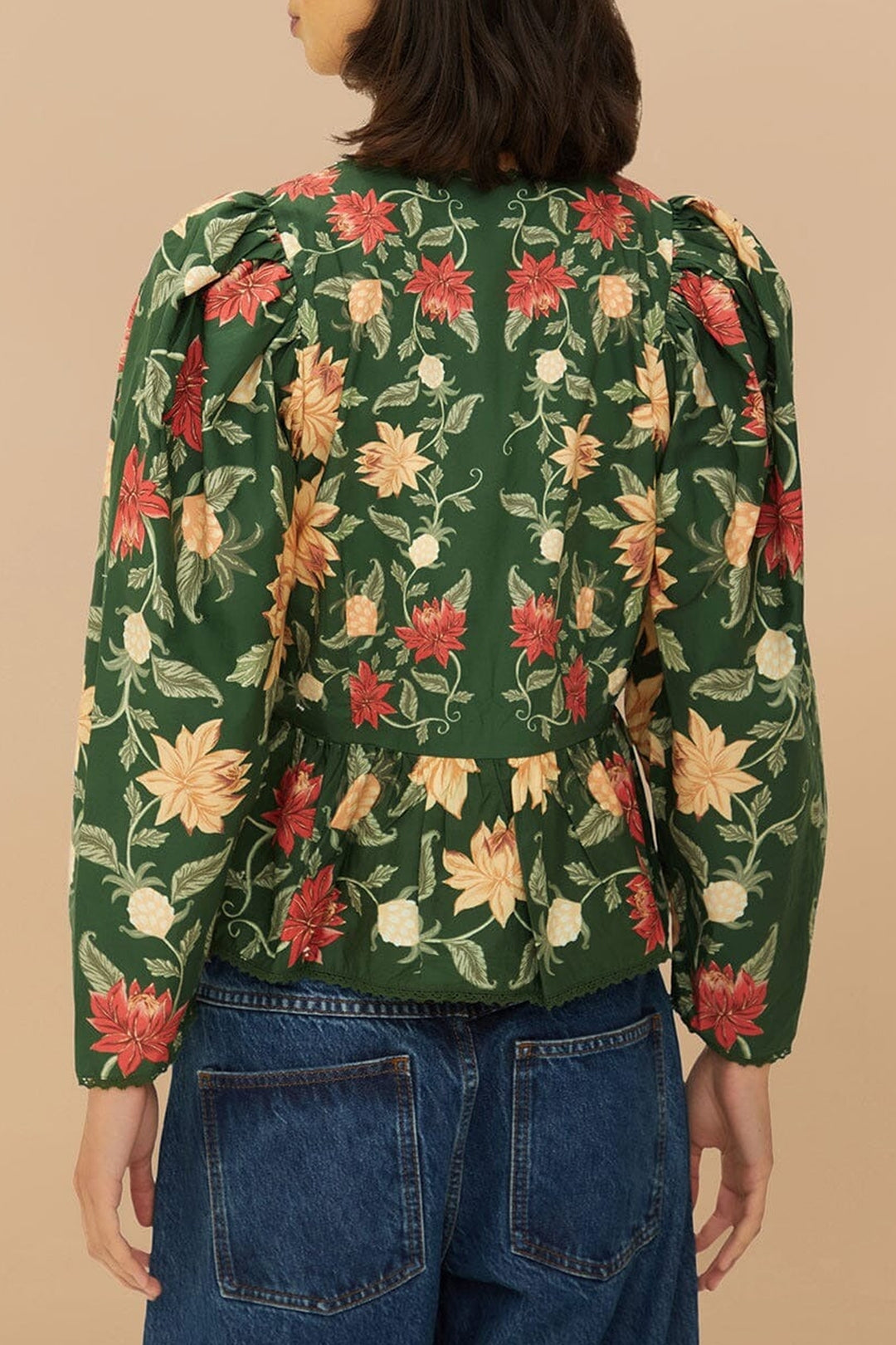 DJV_Pineapple Garden Green Chemises & Blouses - Pineapple Garden Green