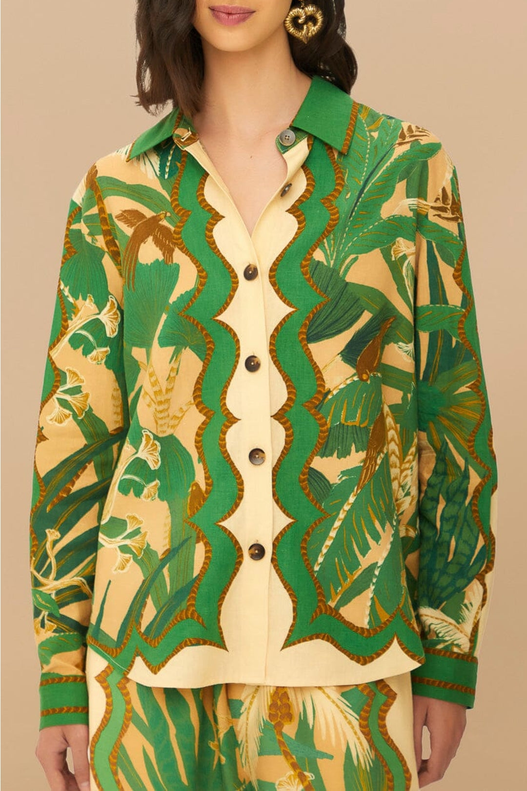 DJV_Tropical Isla Beige Chemises & Blouses - Tropical Isla Beige