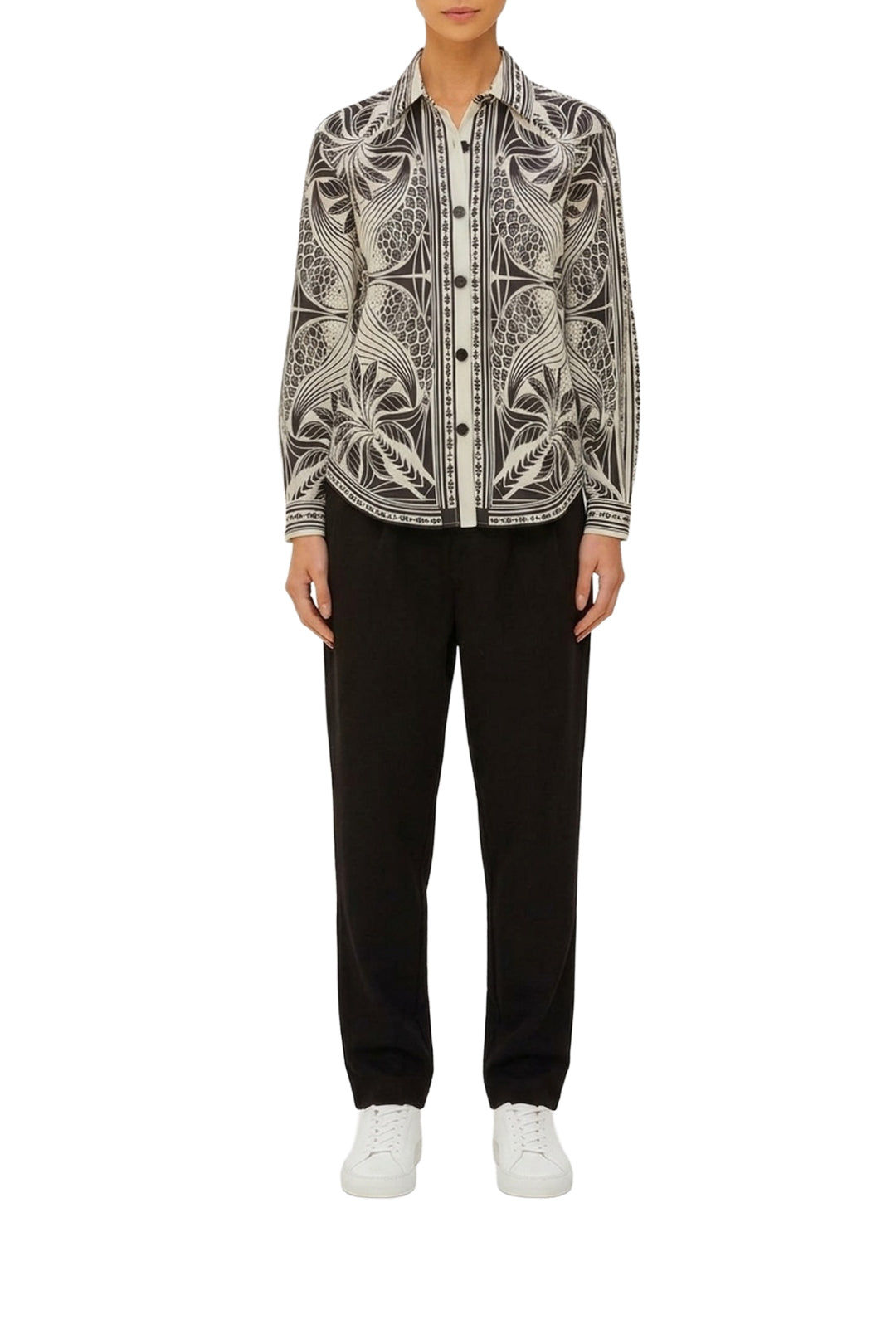 Chemise Elegance à voile en lin - Noir