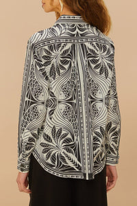 Chemise Elegance à voile en lin - Noir