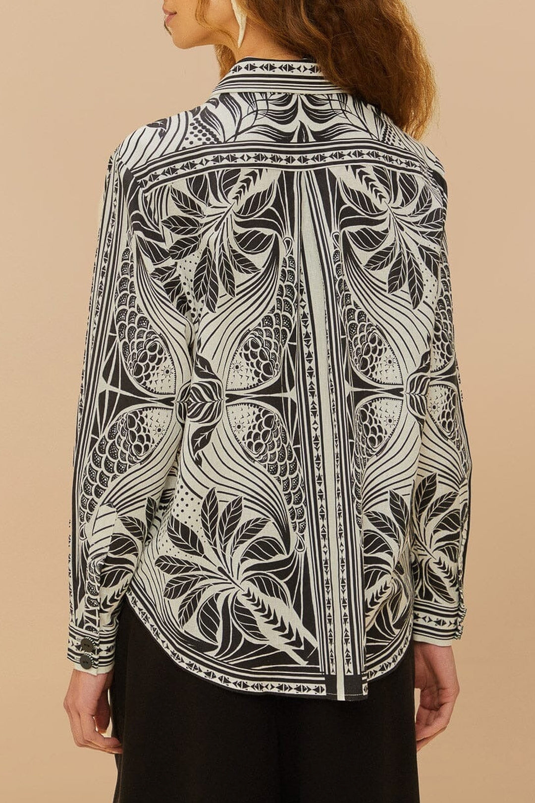 Chemise Elegance à voile en lin - Noir