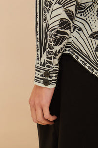 Chemise Elegance à voile en lin - Noir