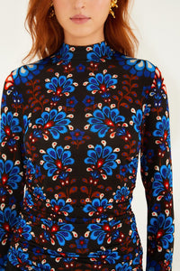 Latina Scarf Black Blouse - Latina Scarf Black
