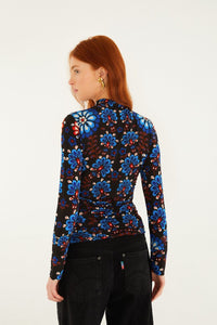 Latina Scarf Black Blouse - Latina Scarf Black