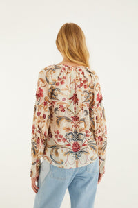 Snake Scarves Black Blouse - Snake Scarves Black